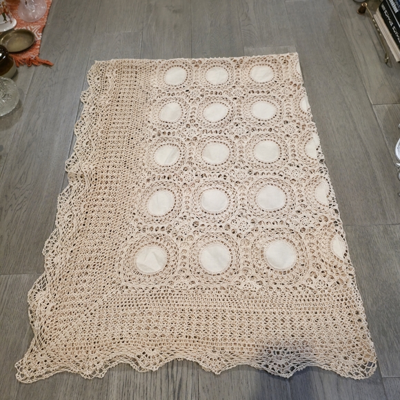 Vintage Chevron Crochet Blanket - Retro 70s Fall Colors Afghan Throw 52"x29" - Picture 2 of 8